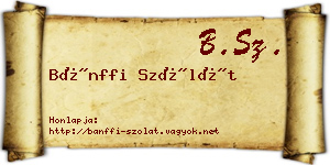 Bánffi Szólát névjegykártya